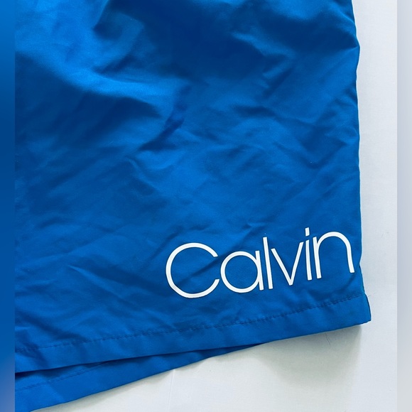 Calvin Klein Swim Trunks Board Shorts Adult 2XL Blue Drawstrings Beach Mens - Picture 3 of 7